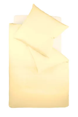 Produktbild von Fleuresse Interlock Bettwäsche Colours Jersey 100% Baumwolle Reißverschluss Bettbezug Kissenbezug Bettgarnitur Bettwäsche-Set 155x200 cm Vanille