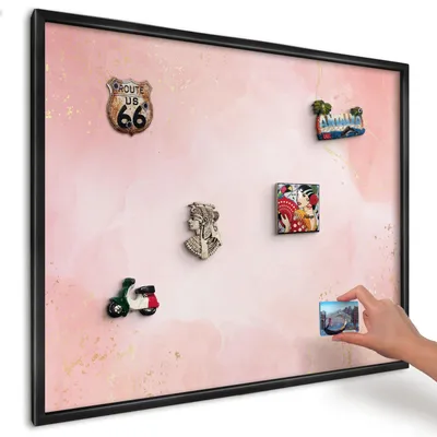 Produktbild von Magnettafel 80x60 cm mit schwarzem Rahmen - Magnetische Metalltafel, Magnetpinnwand zur Wandmontage für Wohnzimmer, Küche, Flur, Kinderzimmer und Büro - Subtile Eleganz
