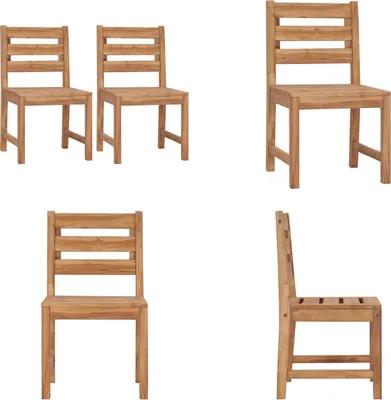 Produktbild von vidaXL Gartenstühle 2 Stk. Massivholz Teak - Gartenstuhl - Gartenstühle - Holzstuhl - Holzstühle