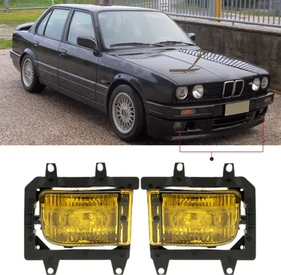 Zdjęcie produktu dla Para przezroczystych plastikowych soczewek lewego i prawego światła przeciwmgielnego do BMW E30 serii 3 1985-1993