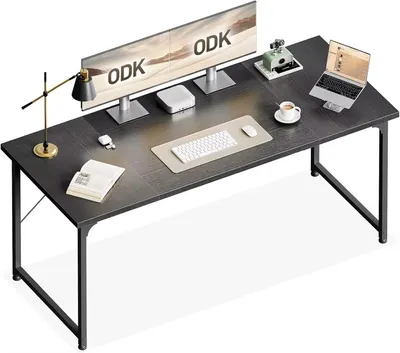 Produktbild von Schreibtisch - Computertisch - 160 x 55 cm - MDF-Tischplatte - Metallgestell - Schwarz