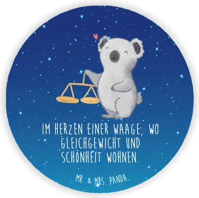 Produktbild von Mr. & Mrs. Panda Kühlschrankmagnet Waage Astrologie - Sternenhimmel Blau - Geschenk, magnet für fotos, Sternzeichen, Notizhalter, Memohalter, Tierkreiszeichen