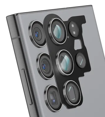 Immagine prodotto di Clappio, lente posteriore di ricambio per Galaxy S23 Ultra con cornice, grigio