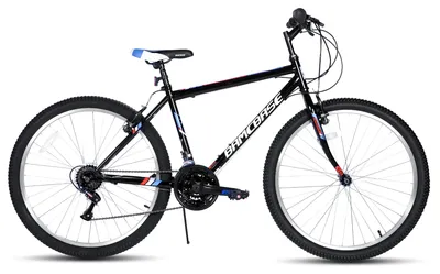 Immagine prodotto di Mountain bike da donna e da uomo - Bicicletta MTB con ruote da 66 cm - Altezza del telaio: 61 cm - 18 velocità - Telaio Acciaio al carbonio - Freni a V doppi - Colore: nero