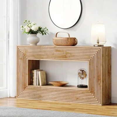 Immagine prodotto di Tavolino rustico - Piccolo tavolino d'ingresso - Tavolino in stile country - Tavolino contenitore - Tavolino ausiliario