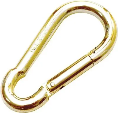 Produktbild von Pösamo Feuerwehr Karabiner Stahl 6x60 mm gelb verzinkt 120 kg 2 Stück