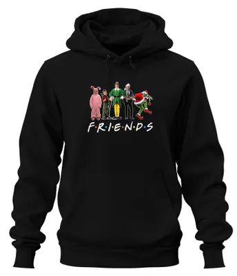 Obrázok produktu pre Friends Christmas Movies Grinch Buddy the Christmas Elf - Christmas Xmas Uni mikina s kapucňou, čierna, M