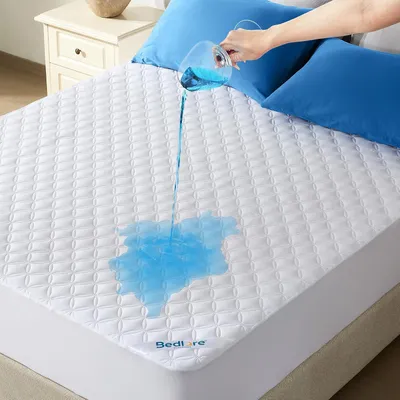 Zdjęcie produktu dla Ochraniacz na materac 160x200 cm, biały, wodoodporny, oddychający, do łóżka