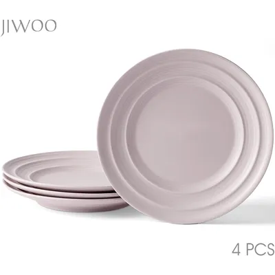 Produktbild von Teller set 4er Ø21,4 cm Keramik Essteller Kuchenteller Frühstücksteller Flachteller für 4 Personen Matt-Glasur Mikrowellen- und Spülmaschinenfest