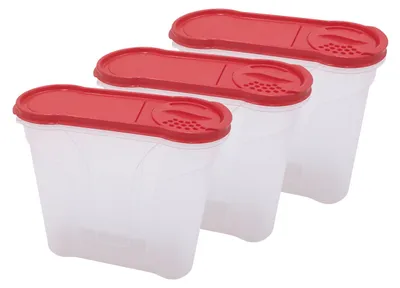 Image de Rival Set de boîtes à verser 2,4 litres rouge Boîtes de conservation Boîtes à provisions Saupoudreuses