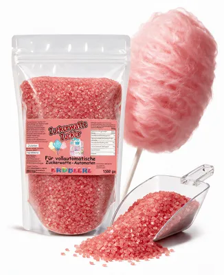 Produktbild von Grober Zuckerwattezucker Erdbeere Rot 1,5 kg für Zuckerwattevollautomaten
