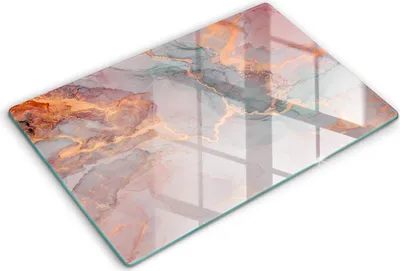 Produktbild von Abdeckung Glas - Küchenabdeckung - 80x52 cm - Abdeckplatte -Marmor mit Gold