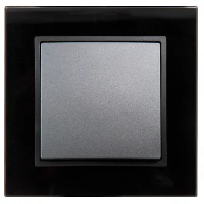 Produktbild von Schalter und Steckdosen Set McPower Flair "Lichtschalter Style", 2-teilig, anthrazit, schwarzer Glasrahmen