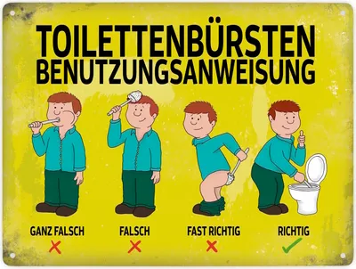 Produktbild von Toilettenbürstenbenutzungsanweisung Metallschild XXL Schild Blechschild