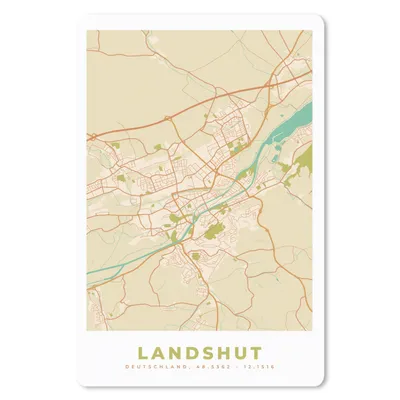 Produktbild von MuchoWow® Mauspad Mousepad Landshut - Karte - Vintage - Stadtplan 40x60 cm - Mousepads - Maus Mat - Pad - Mausunterlage - Schreibtisch Accesoire
