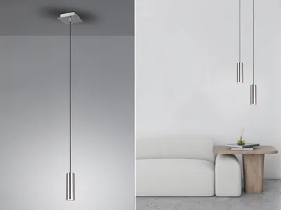 Image de Suspension MARLEY argentée 1xGU10x35W en métal, dimensions : 150 x 12 x 12 cm, IP20, Trio