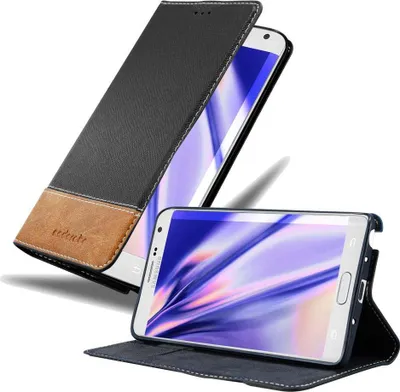 Produktbild von Cadorabo Hülle für Samsung Galaxy NOTE EDGE Schutzhülle in Schwarz SHandyhülle Book Case Etui Kunstleder