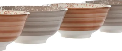 Obrázek produktu pro Sada misek Home ESPRIT Brown Beige Porcelain Blomster Shabby Chic 15 x 15 x 7 cm