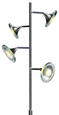 Produktbild von Elegante LED Stehleuchte aus Chrom und Glas