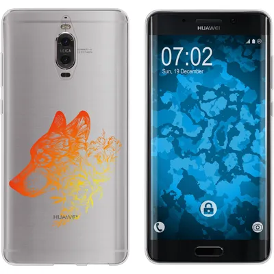 Produktbild von PhoneNatic Case kompatibel mit Huawei Mate 9 Pro Silikon-Hülle Floral Wolf M3-2