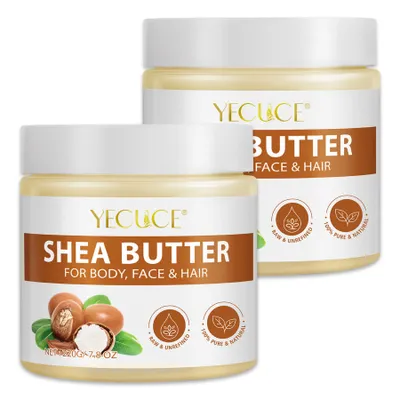 Produktbild von Sheabutter Shea Butter Körperbutter 100% Rein Naturbelassen Gesicht Hautpflege Natur Vegan 2x 220g
