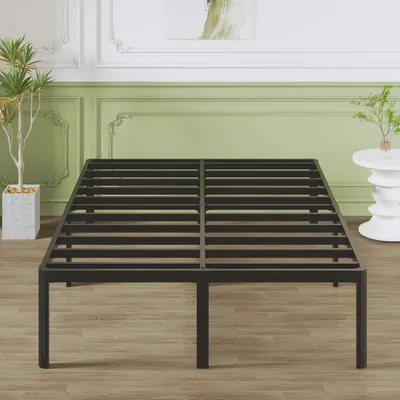 Metallbett 160x190 cm, schwarz, mit Lattenrost, 46 cm hoch