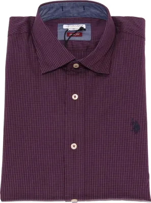 Zdjęcie produktu dla 3676K camicia uomo U.S. POLO ASSN. SLIM FIT fioletowa koszula bawełniana męska
