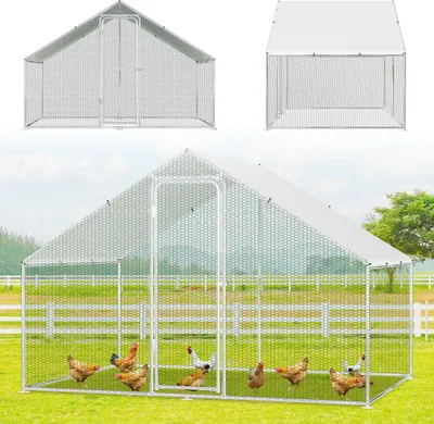 Obrázok produktu pre Izrielar kurník pre kurčatá kurník 3x2x2m kurník pre malé zvieratá voľný výbeh výbeh pre malé zvieratá voliéra voľný výbeh klietka pre hydinu pozinkovaný oceľový rám s da
