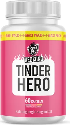 Image de REDKONG Tinderhero gélules | avec L-arginine, L-citrulline ainsi que maca, extrait de pépins de raisin et zinc | 60 gélules par boîte