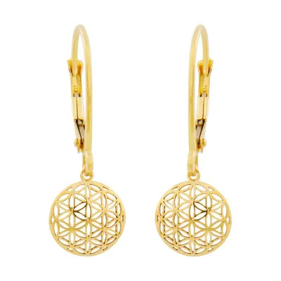 Obrázok produktu pre Náušnice náušnice 25x9mm kvet života 9ct GOLD
