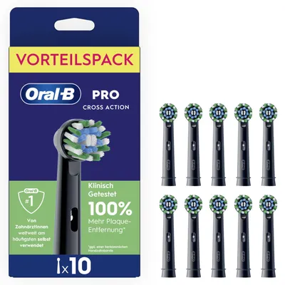 Productafbeelding van Oral-B opzetborstels, zwart, Pro CrossAction, 10 stuks