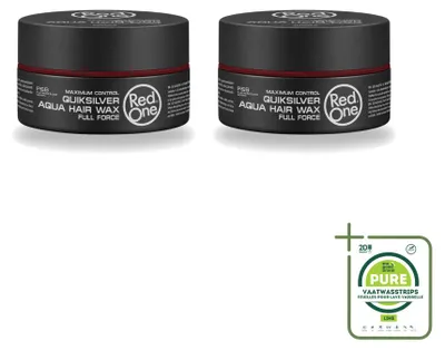 Image de 2 pots de cire coiffante Aqua Quicksilver de Red One - Fixation forte et brillance - 150 ml - Lot de 2
