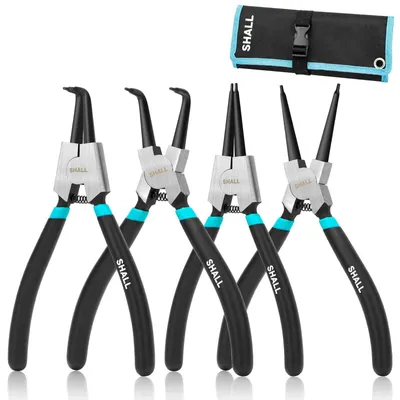 Produktbild von Sicherungsringzange Set Seegerringzange - 4-teilig - Gerade und gebogene Innen- und Außenzange - 180 mm - 170 mm - Stahl