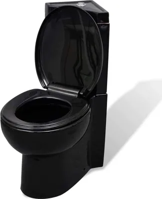 Immagine prodotto di VidaXL Modello di toilette ad angolo in Vetroceramica nera