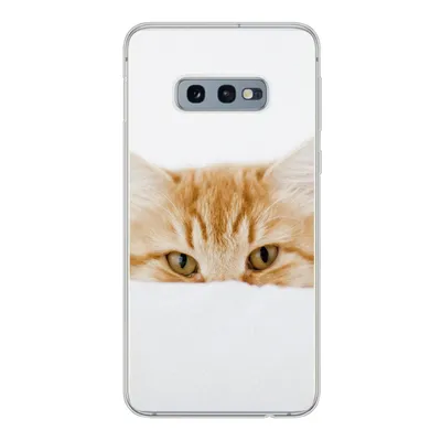 Produktbild von MuchoWow® Handyhülle Schutzhülle Hülle für Samsung Galaxy S10e Katze - Rot - Weiß - Mädchen - Jungen - Kind Silikon Softcase Handy Hülle - Handy