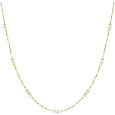 Productafbeelding van Halsketting voor dames, 925 sterling zilver, 14 karaat verguld, met hanger met geboortesteen, verstelbaar van 38 tot 6 cm