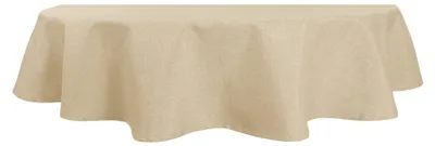 Produktbild von Tischdecke oval ecru 135x180 cm Leinenoptik Lotuseffekt Tischwäsche Wasserabweisend Tischtuch