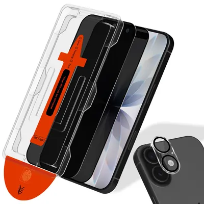 Zdjęcie produktu dla 2-pak iPhone 17 Szkło ochronne na ekran Privacy & 1-pak ochrona obiektywu - Szkło hartowane | [Automatyczna instalacja] - Bez bąbelków