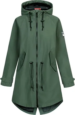 Zdjęcie produktu dla DERBE HAMBURG W-01-XX RIPBY Parka przeciwdeszczowa damska Zrównoważony, rozmiar:42, kolor:Kombu Green/Black
