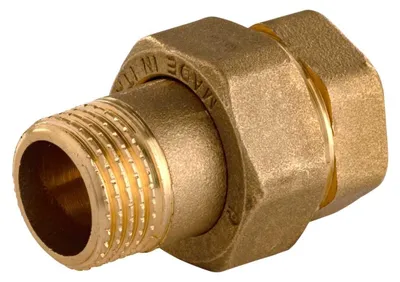 Zdjęcie produktu dla Mosiężna złączka gwintowa z uszczelką O-ring, stożkowa, 1/2"IG - 1/2"AG (DN15) - wzmocniona konstrukcja
