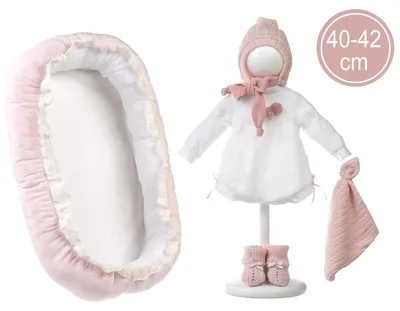 Produktbild von Llorens M740-88 Baby-Anzug für die Puppe „NEW BORN“ in Größe 40–42 cm mit Accessoires