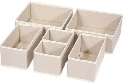 Produktbild von Famanu Kleiderlade-Organizer Set von 6 – Faltbare Stoff-Ladeverteilern für Shirts, Socken und Unterwäsche