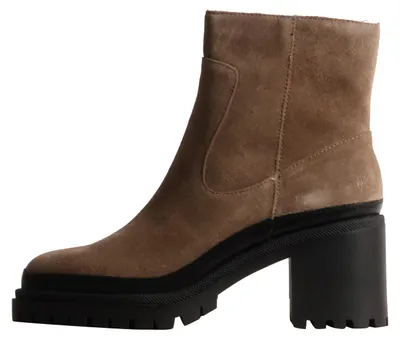 Produktbild von Lederstiefeletten in der Farbe „Olive“