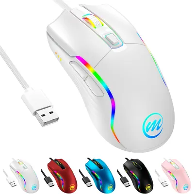Zdjęcie produktu dla Gamingowa mysz przewodowa z podświetleniem LED – 12 800 DPI, 6 przycisków, RGB