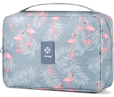 Produktbild von Kulturtasche Damen Groß zum Aufhängen mit Haken Kosmetiktasche Waschtasche Flamingo