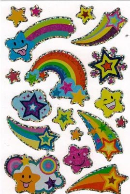 Produktbild von Metallic Sticker lustige Sterne