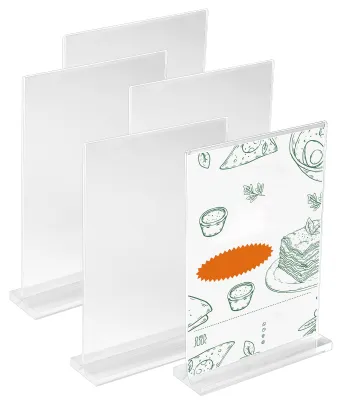 5er-Set Acryl-Tischaufsteller A5, doppelseitig, Menükartenhalter