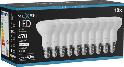 Produktbild von Mexen Nova 10x LED-Glühbirne E14, R50, 4,5W, Neutral - 4000K, 470 lm - L103-E14-0540-01x10