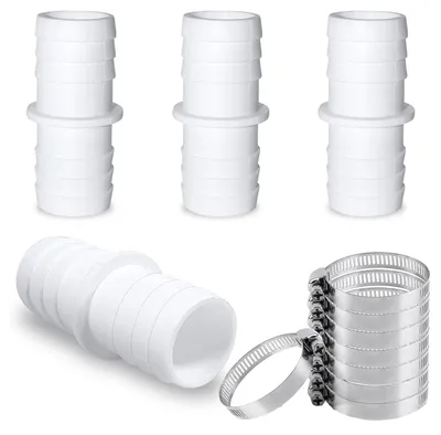 Produktbild von Schlauchverbinder 32mm 4 Stück mit 8 Schlauchschellen Edelstahl