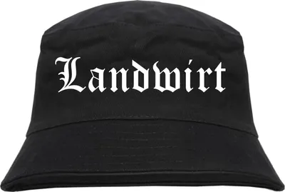 Produktbild von Landwirt Fischerhut - bedruckt - Bucket Hat Anglerhut Hut S/M Schwarz